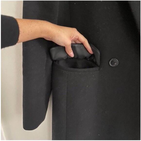 Mango Pea Coat Women’s Small Black Wool Blend Dali Winter Coat Pockets - Picture 4 of 8